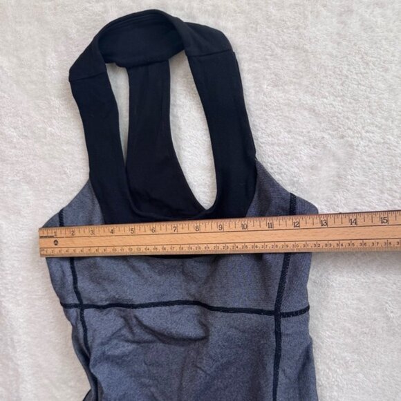 Lululemon Mesh Scoop Tank Shelf Bra Stripes Racerback Stretch Wide Top Crew 4 - Picture 14 of 15